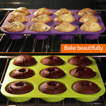 Load image into Gallery viewer, Wappa Kitchen Non Stick Donut Pan and Muffin Pan Bundle – Extremely High Quality Food Grade Silicone – FDA and European LFGB Approved – Includes Printed Recipes
